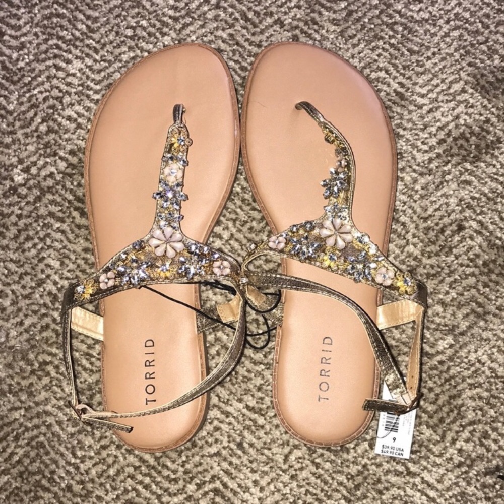Floral Gem Sandals sz 9